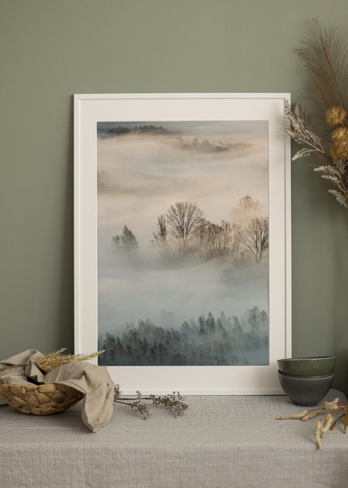 Ramme Kaspar Hvit 50x70 cm - Passepartout Hvit 16x24 inches