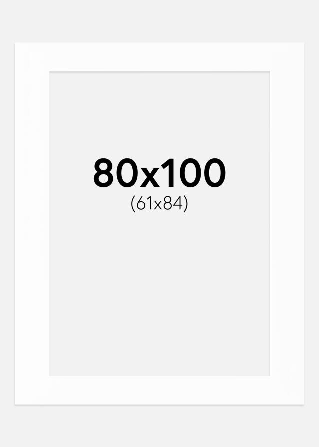 Passepartout Hvid (Hvid kerne) 80x100 cm (61x84)