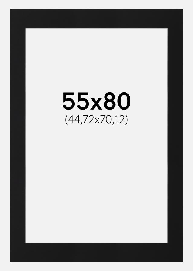 Passepartout Svart Standard (Hvit kjerne) 55x80 cm (44,72x70,12)