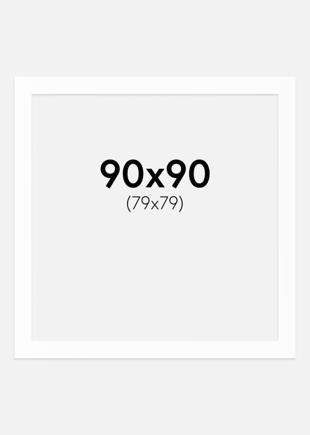 Passepartout Hvid (Hvid kerne) 90x90 cm (79x79)