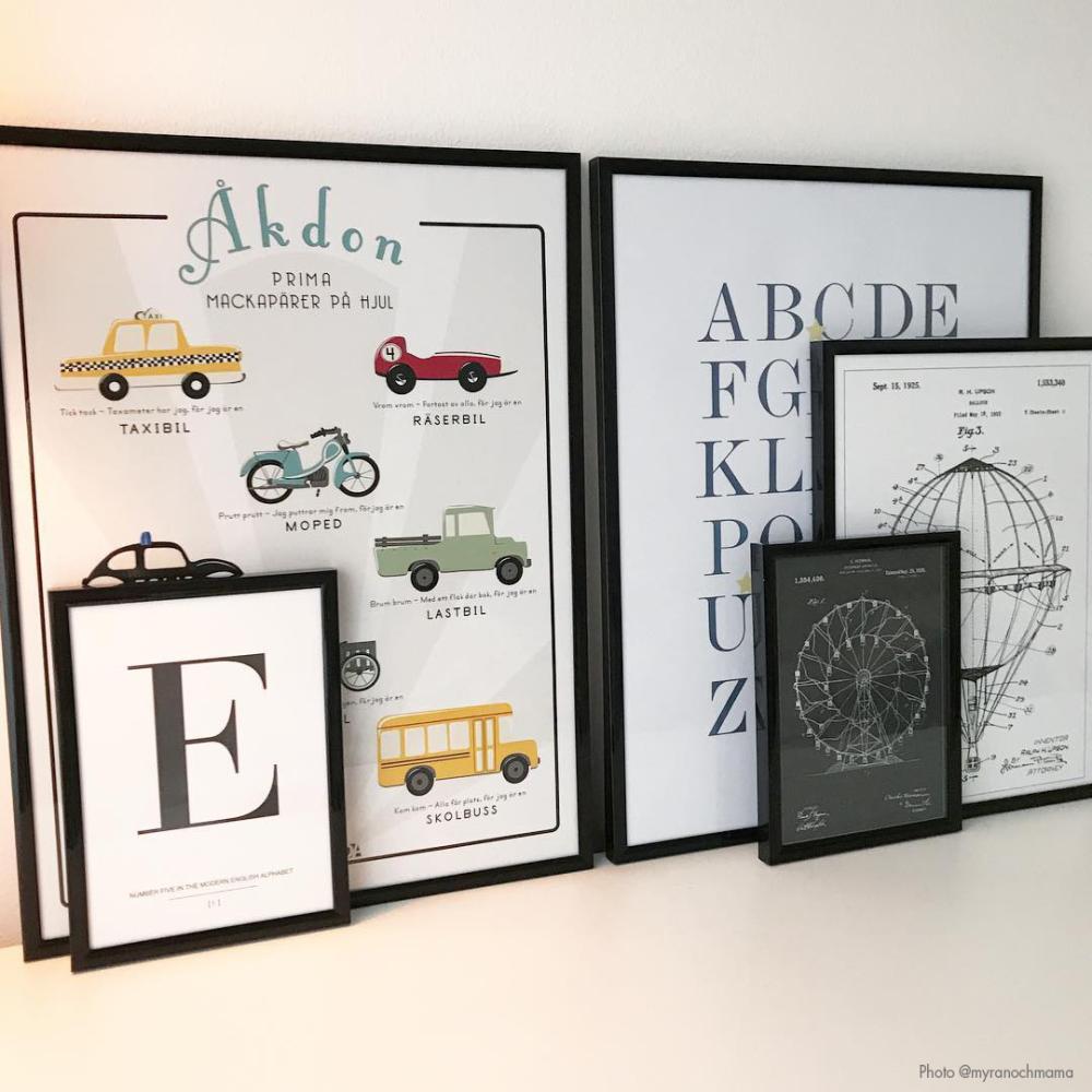 ABC - Blå/Beige Plakat