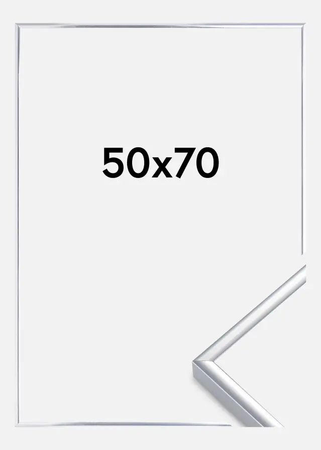 Ramme Aluminium Akrylglass Blank Sølv 50x70 cm