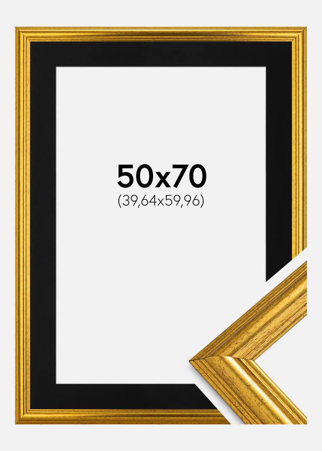 Ramme Västkusten Gull 50x70 cm - Passepartout Svart 16x24 inches