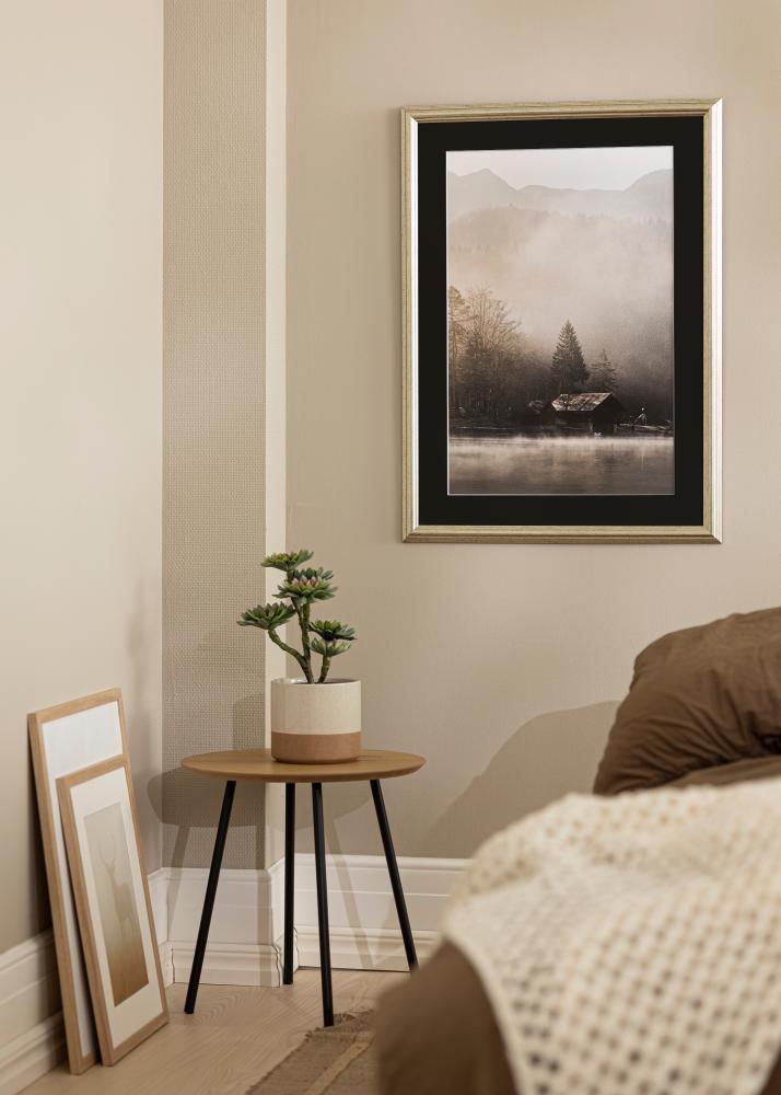 Ramme Västkusten Sølv 70x100 cm - Passepartout Svart 62x93 cm