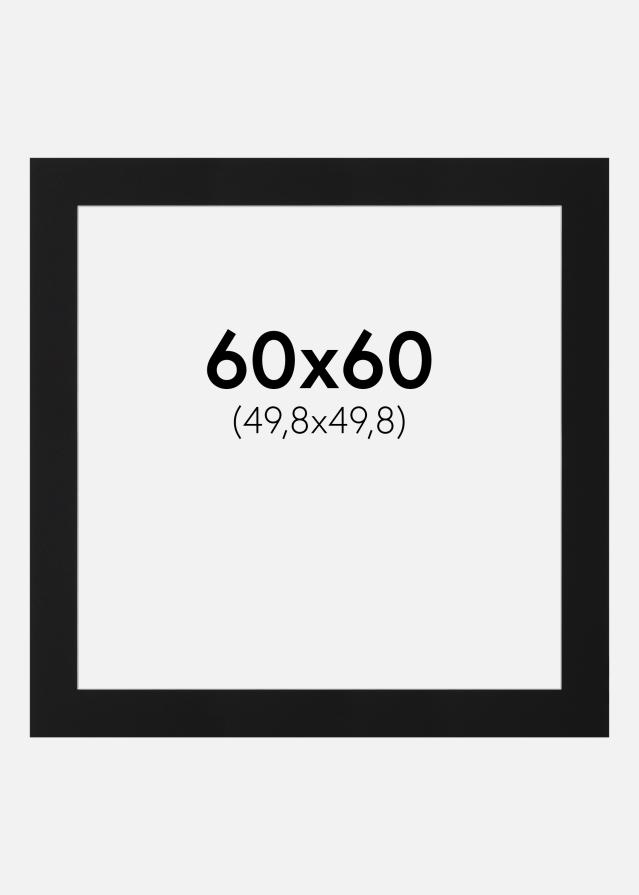 Passepartout Svart Standard (Hvit kjerne) 60x60 cm (49,8x49,8)