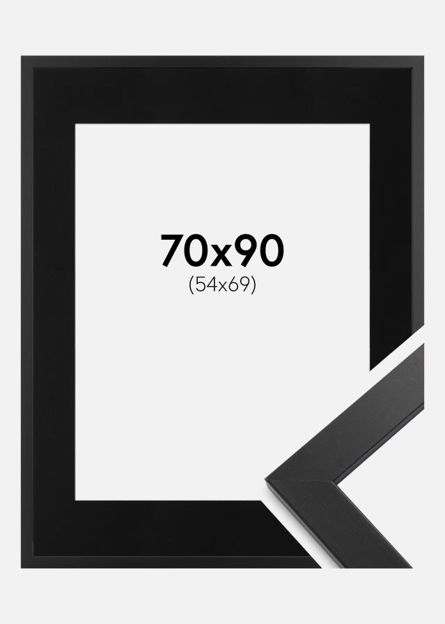 Ramme Black Wood 70x90 cm - Passepartout Svart 55x70 cm
