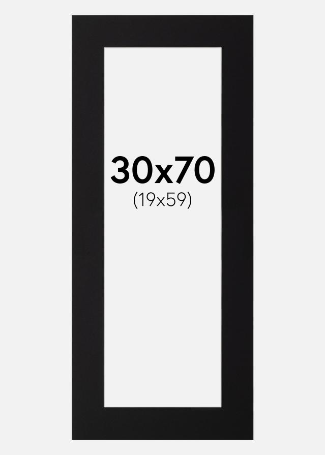 Passepartout Svart Standard (Hvit Kjerne) 30x70 cm (19x59)