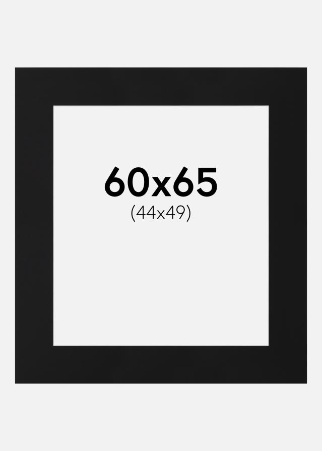 Passepartout Svart Standard (Hvit kjerne) 60x65 cm (44x49)