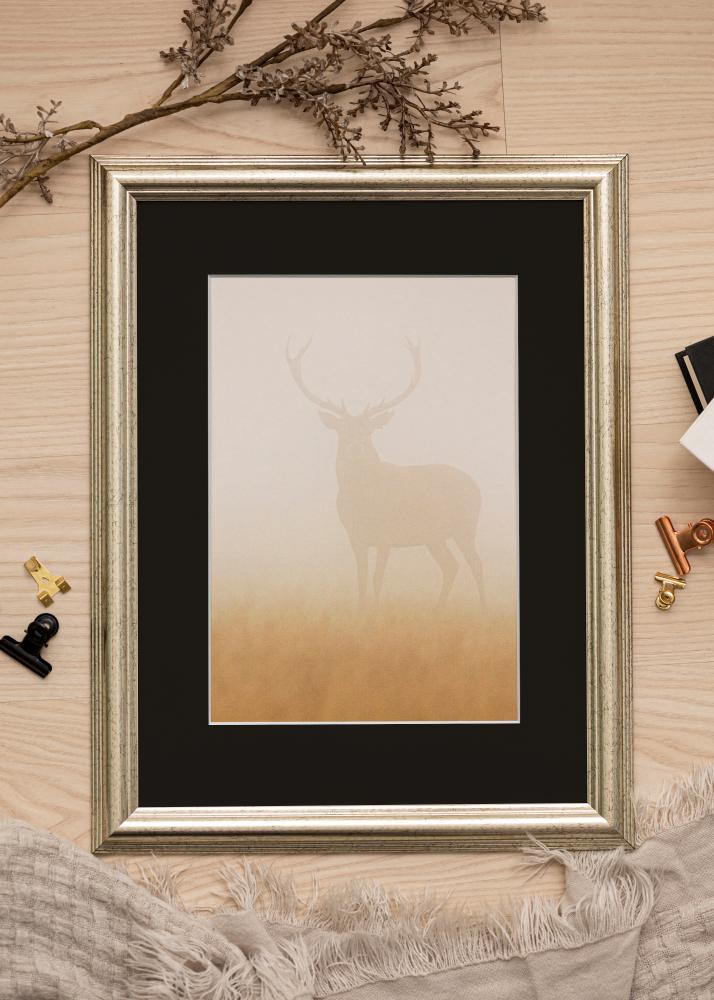 Ramme Västkusten Sølv 70x100 cm - Passepartout Svart 62x93 cm