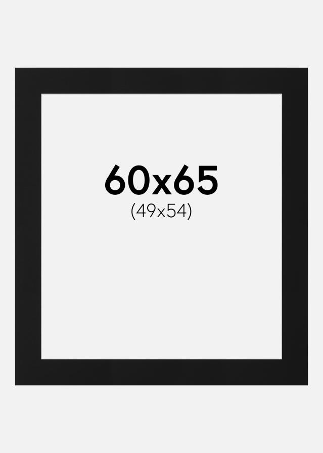 Passepartout Svart Standard (Hvit kjerne) 60x65 cm (49x54)