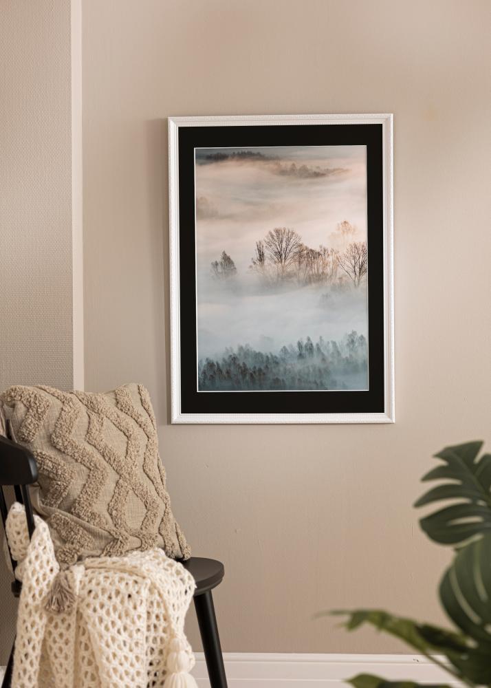 Ramme Abisko Hvit 28x35 cm - Passepartout Svart 8x10 inches