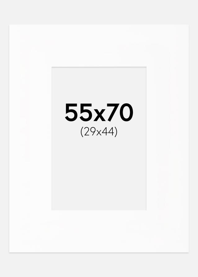 Passepartout XL Standard Hvit (Hvit Kjerne) 55x70 cm (29x44)