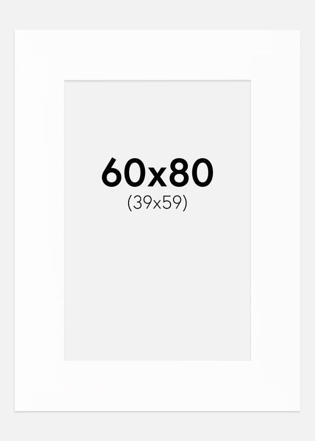 Passepartout XL Standard Hvit (Hvit Kjerne) 60x80 cm (39x59)