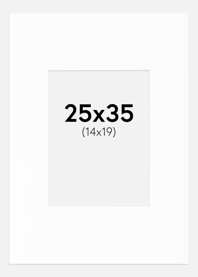 Passepartout XL Standard Hvit (Hvit Kjerne) 25x35 cm (14x19)