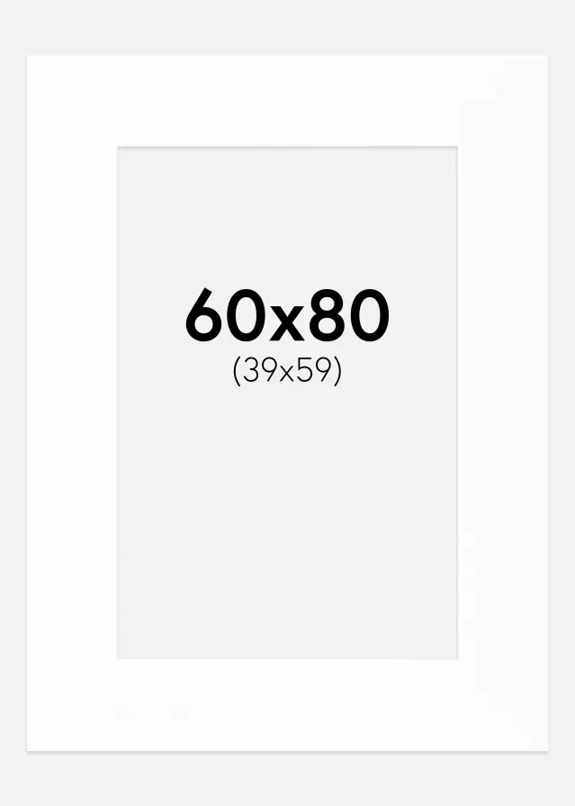 Passepartout XL Standard Hvit (Hvit Kjerne) 60x80 cm (39x59)