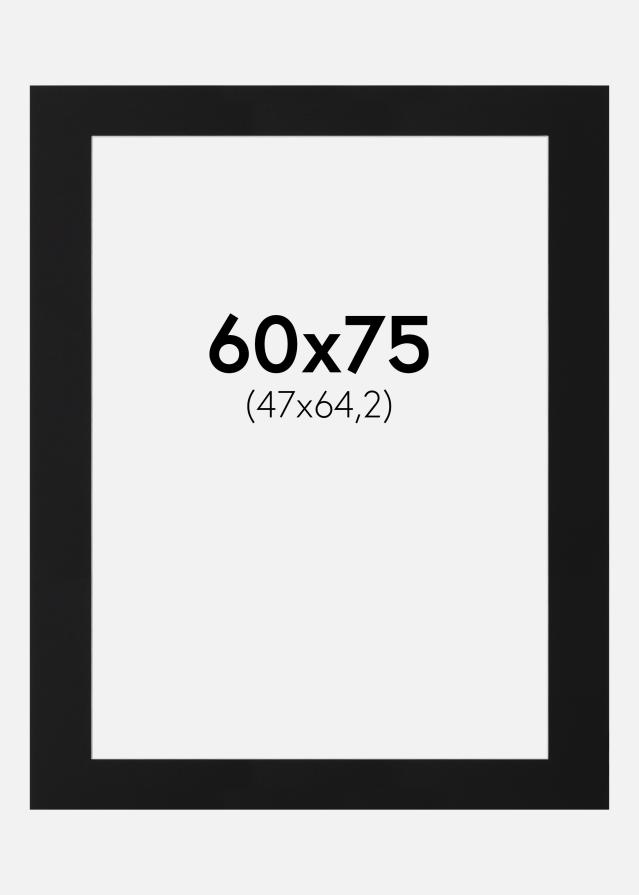 Passepartout Svart Standard (Hvit kjerne) 60x75 cm (47x64,2)