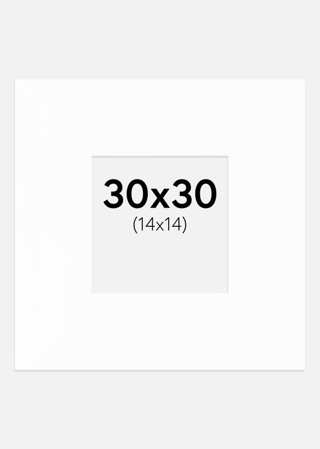 Passepartout XL Standard Hvit (Hvit Kjerne) 30x30 cm (14x14)