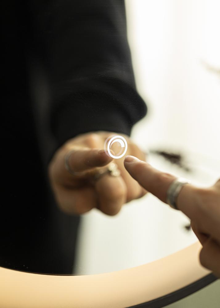 KAILA Speil Svart LED 60 cm Ø