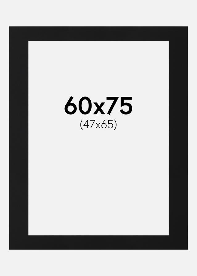 Passepartout Svart Standard (Hvit kjerne) 60x75 cm (47x65)