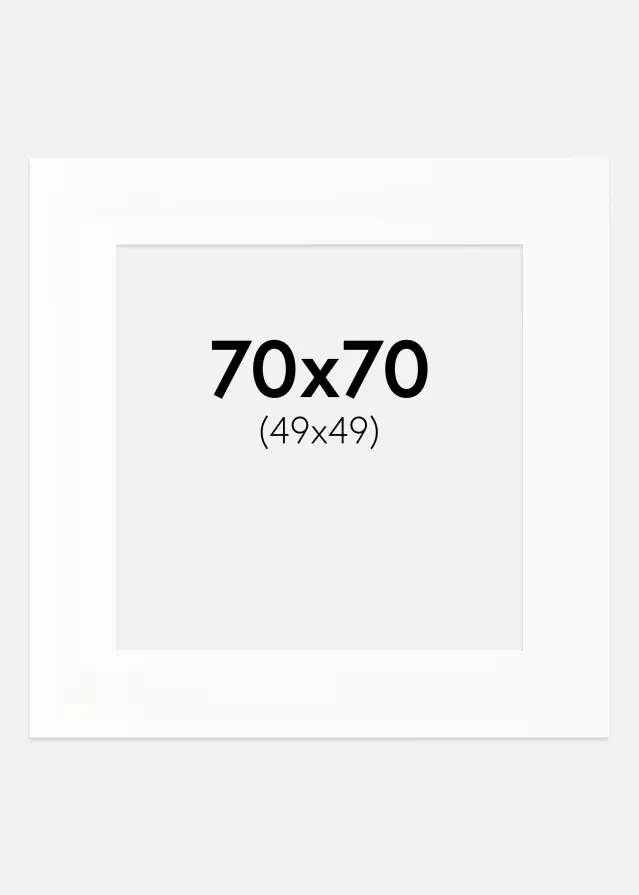 Passepartout XXL Standard Hvit (Hvit Kjerne) 70x70 cm (49x49)