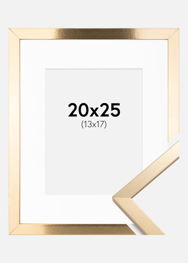 Ramme Trendy Gull 20x25 cm - Passepartout Hvit 14x18 cm