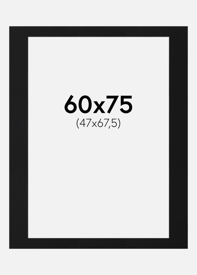 Passepartout Svart Standard (Hvit kjerne) 60x75 cm (47x67,5)