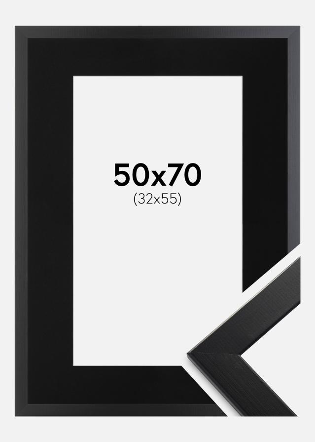 Ramme Trendline Svart 50x70 cm - Passepartout Svart 33x56 cm