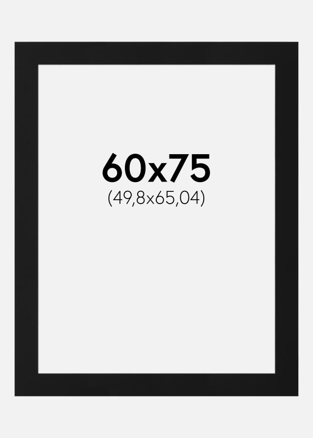 Passepartout Svart Standard (Hvit kjerne) 60x75 cm (49,8x65,04)