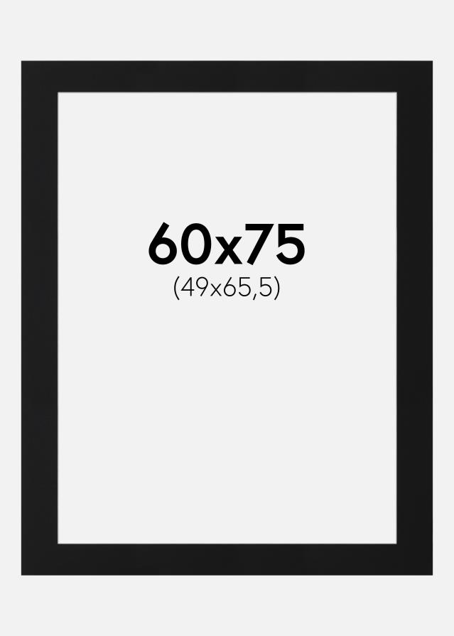 Passepartout Svart Standard (Hvit kjerne) 60x75 cm (49x65,5)