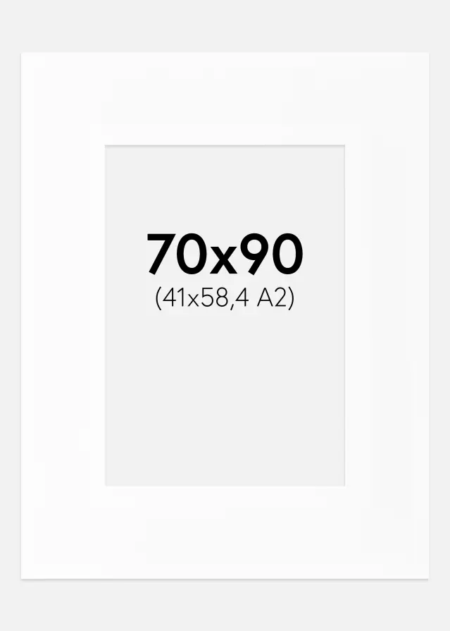 Passepartout XXL Standard Hvit (Hvit Kjerne) 70x90 cm (41x58,4 - A2)