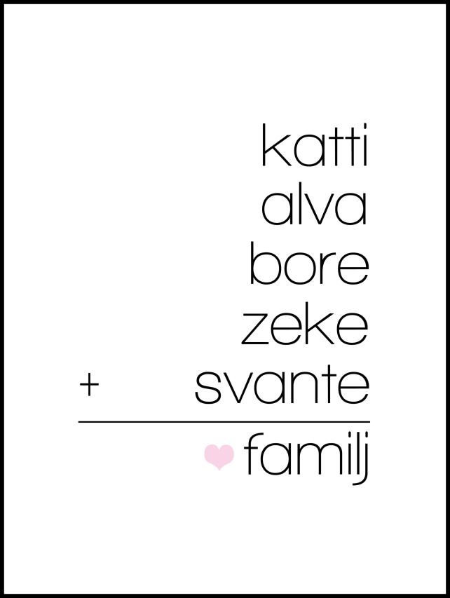 Familieligning Hvit - 5 Navn