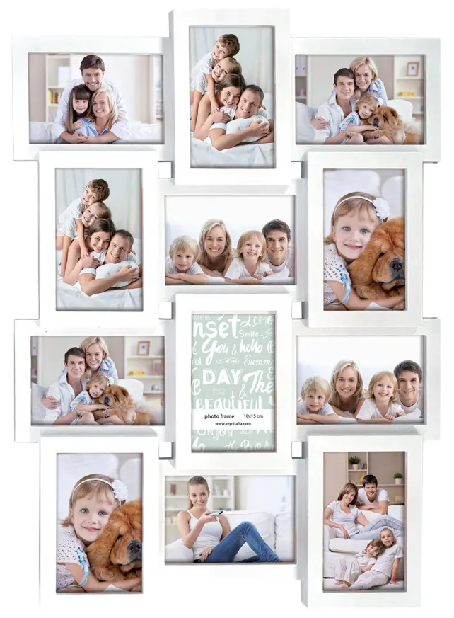 Multiple frame white Collageramme - 12 Bilder
