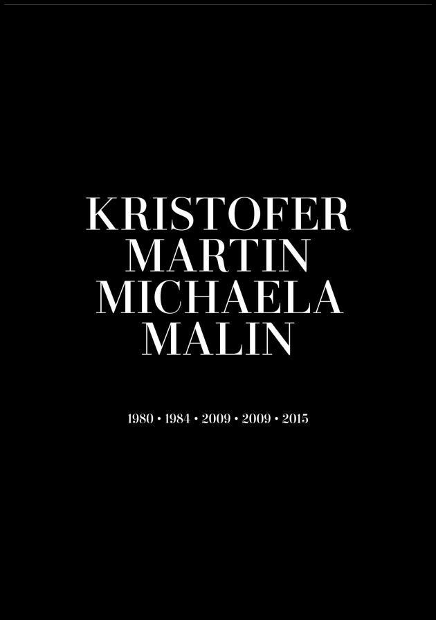 Familiebilde - 4 Navn & Fødselsår - Svart