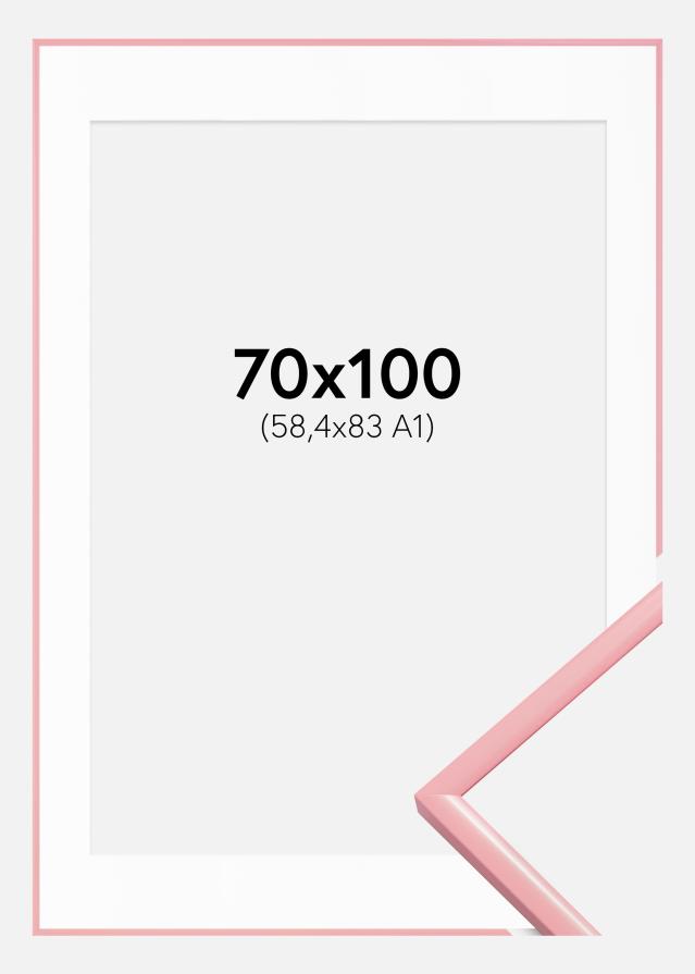 Ramme New Lifestyle Rosa 70x100 cm - Passepartout Hvit 59,4x84 cm (A1)