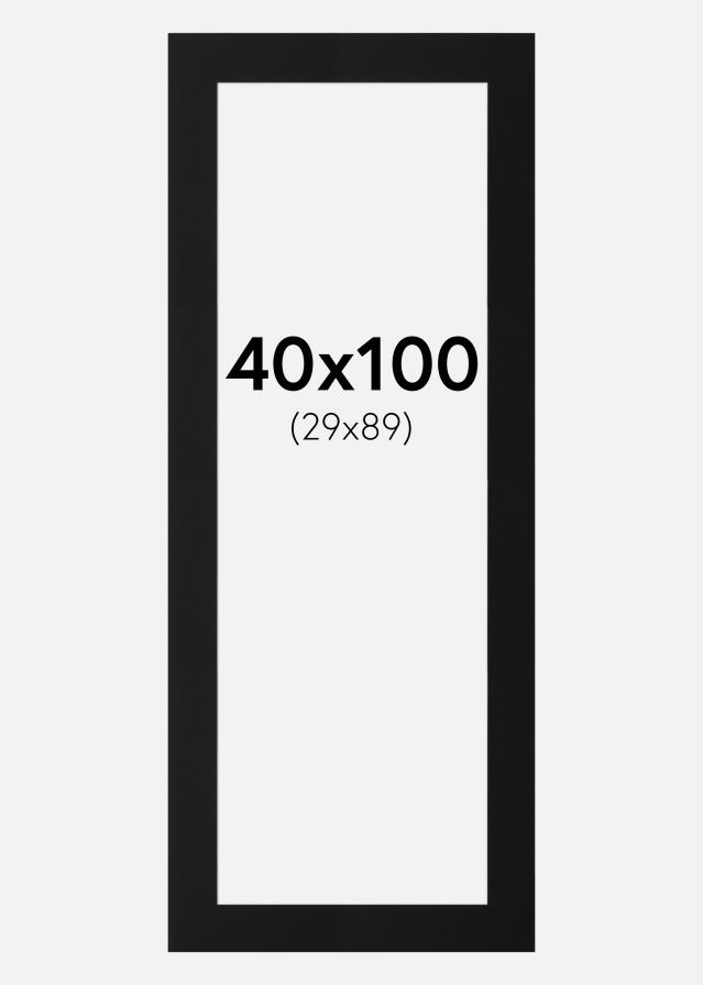 Passepartout Svart Standard (Hvit Kjerne) 40x100 cm (29x89)