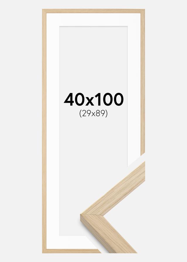 Ramme Grimsåker Eik 40x100 cm - Passepartout Hvit 30x90 cm