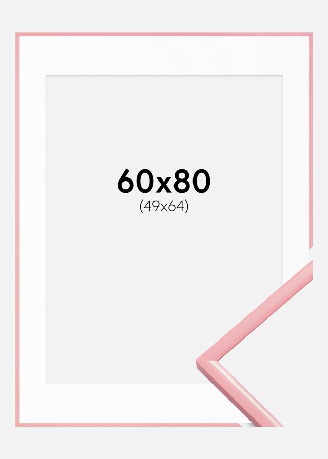 Ramme New Lifestyle Rosa 60x80 cm - Passepartout Hvit 50x65 cm