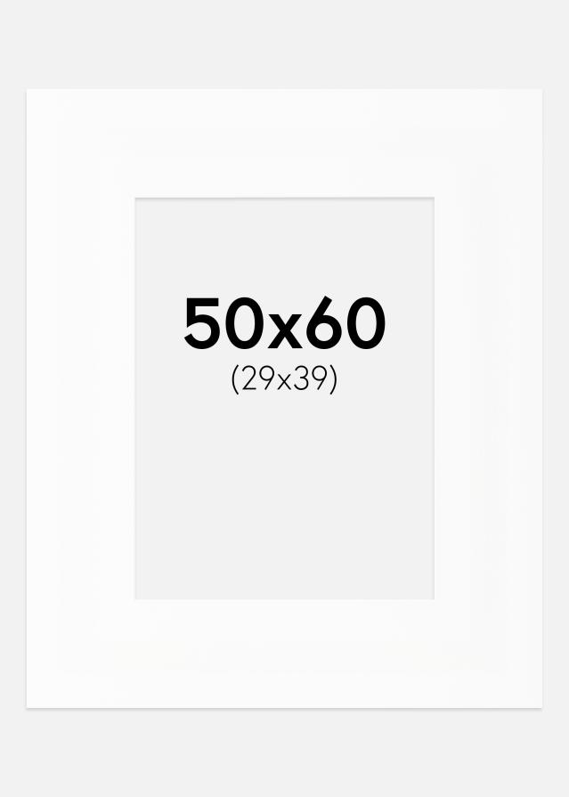 Passepartout XL Standard Hvit (Hvit Kjerne) 50x60 cm (29x39)