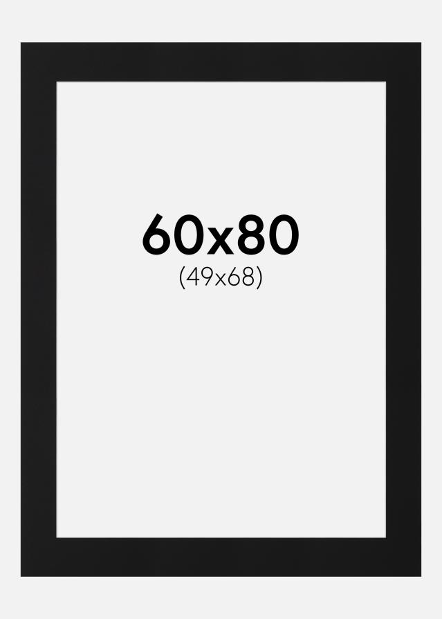 Passepartout Svart Standard (Hvit kjerne) 60x80 cm (49x68)