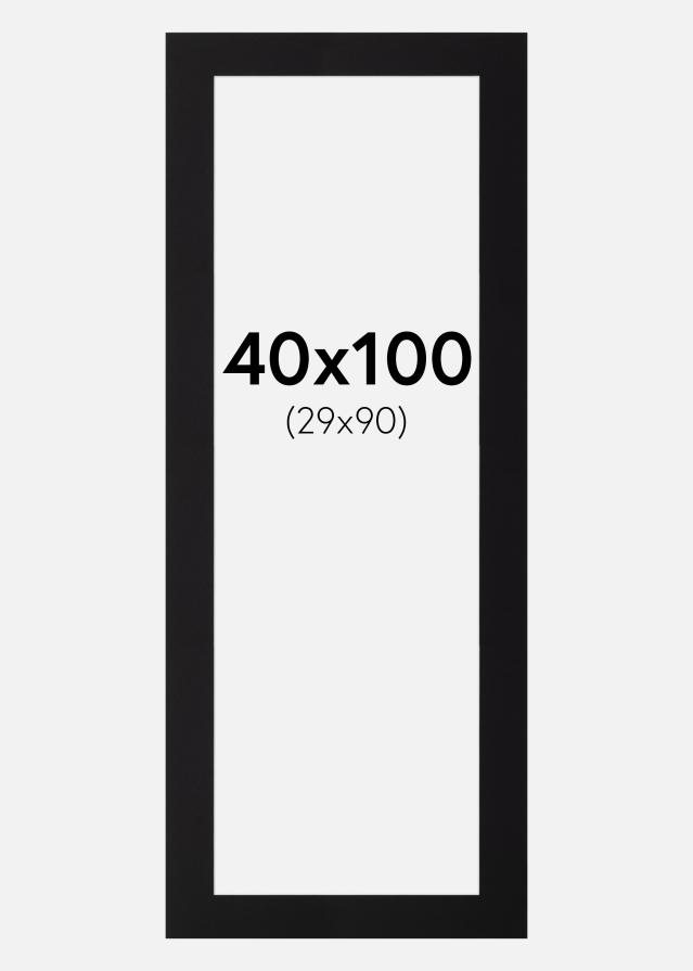 Passepartout Svart Standard (Hvit Kjerne) 40x100 cm (29x90)