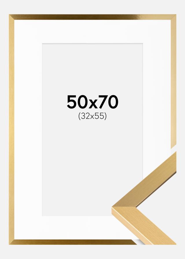 Ramme Selection Gull 50x70 cm - Passepartout Hvit 33x56 cm
