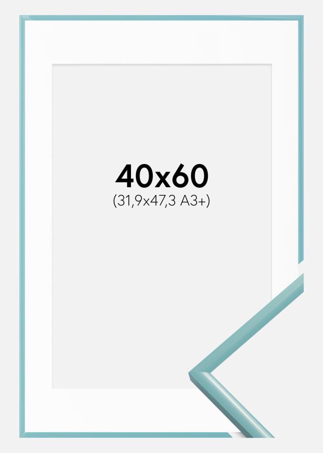 Ramme New Lifestyle Turkis 40x60 cm - Passepartout Hvit 32,9x48,3 cm (A3+)
