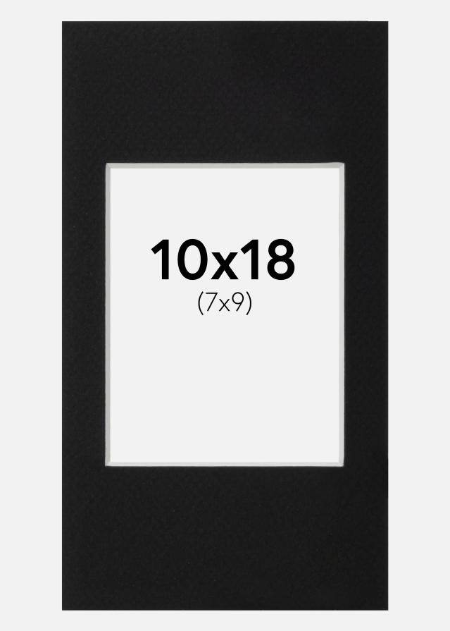 Passepartout Svart Standard (Hvit kjerne) 10x18 cm (7x9)