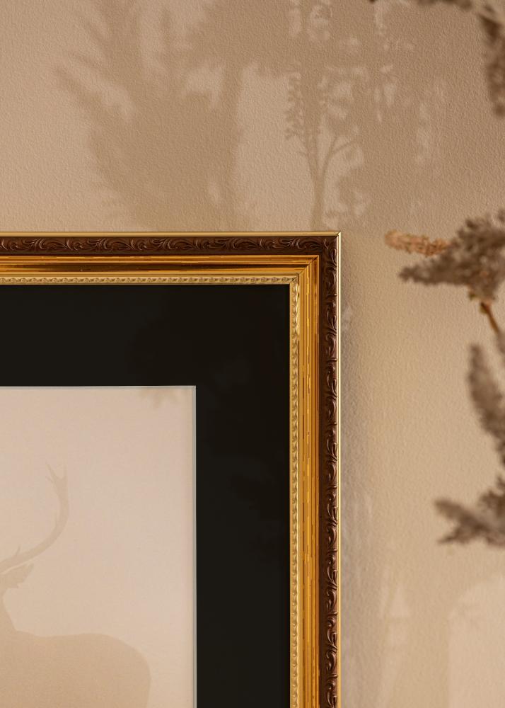 Ramme Abisko Gull 30x40 cm - Passepartout Svart 18x27 cm