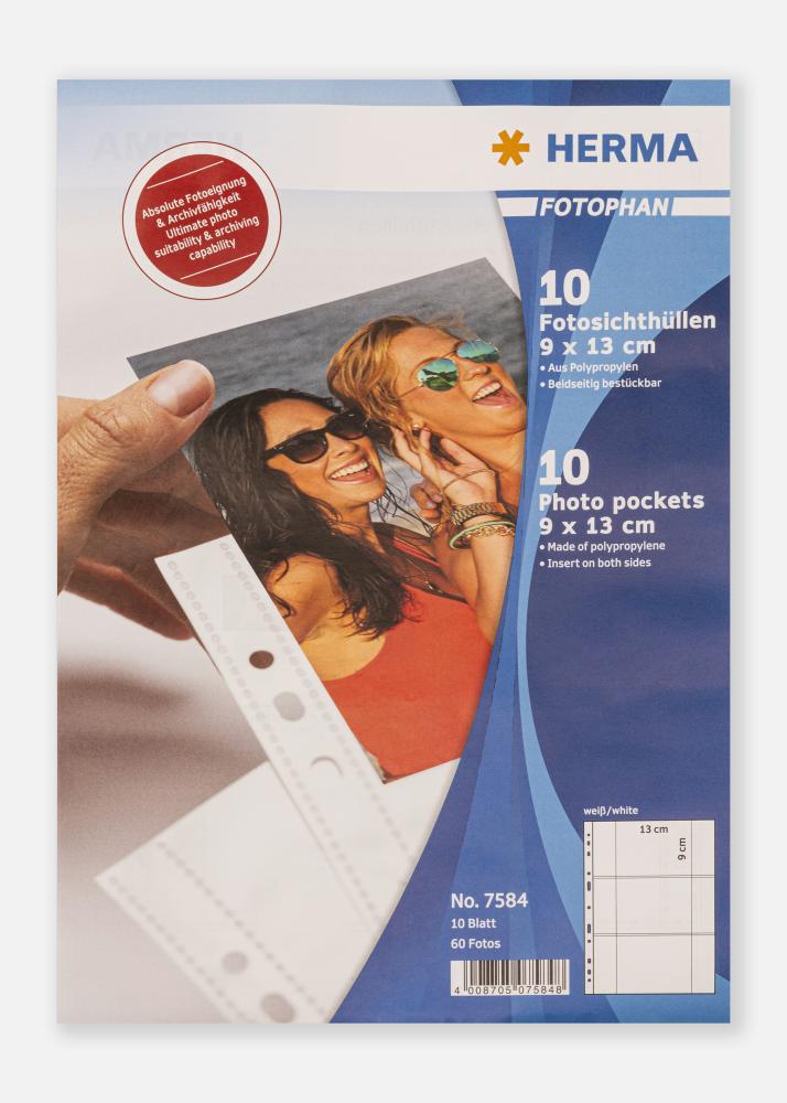 Herma fotolommer 9x13 cm liggende - 10pk hvite