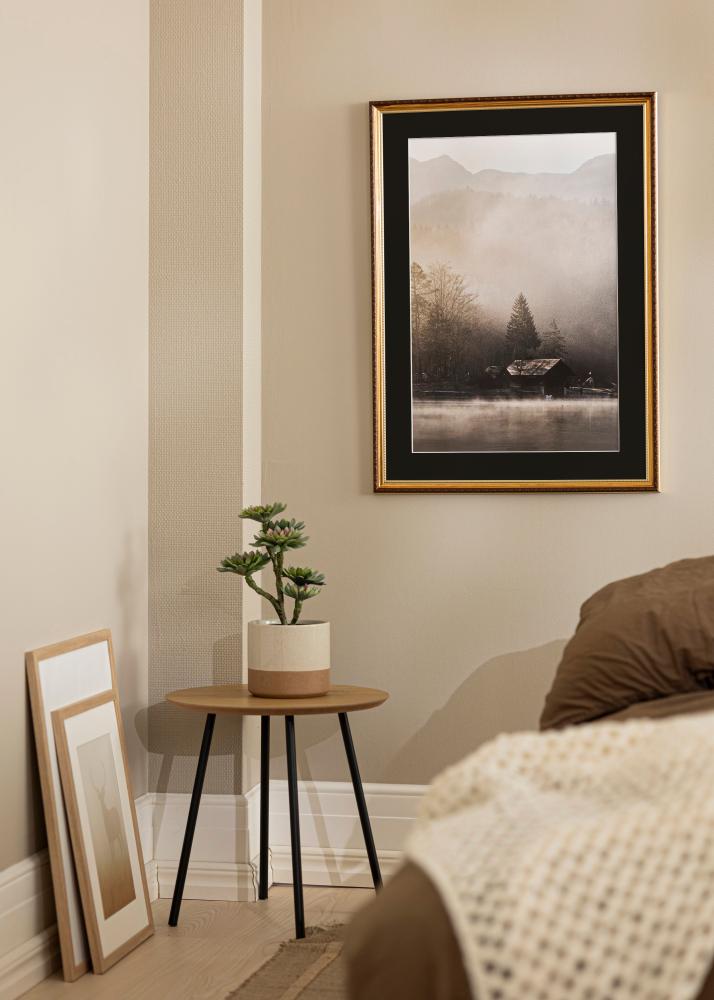 Ramme Abisko Gull 30x40 cm - Passepartout Svart 18x27 cm