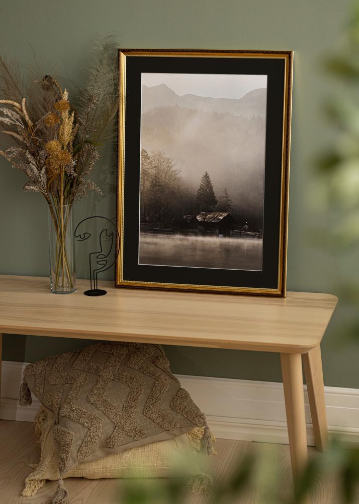 Ramme Abisko Gull 30x40 cm - Passepartout Svart 18x27 cm