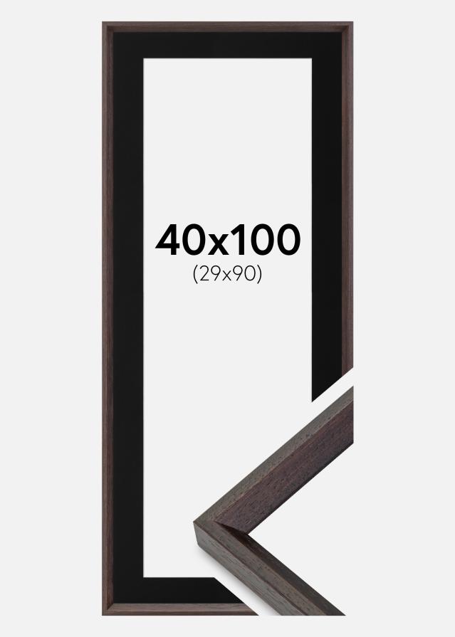 Ramme Globe Espresso 40x100 cm - Passepartout Svart 30x91 cm