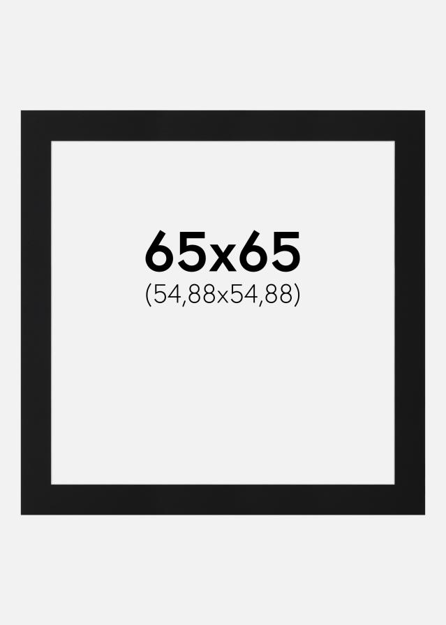 Passepartout Svart Standard (Hvit kjerne) 65x65 cm (54,88x54,88)