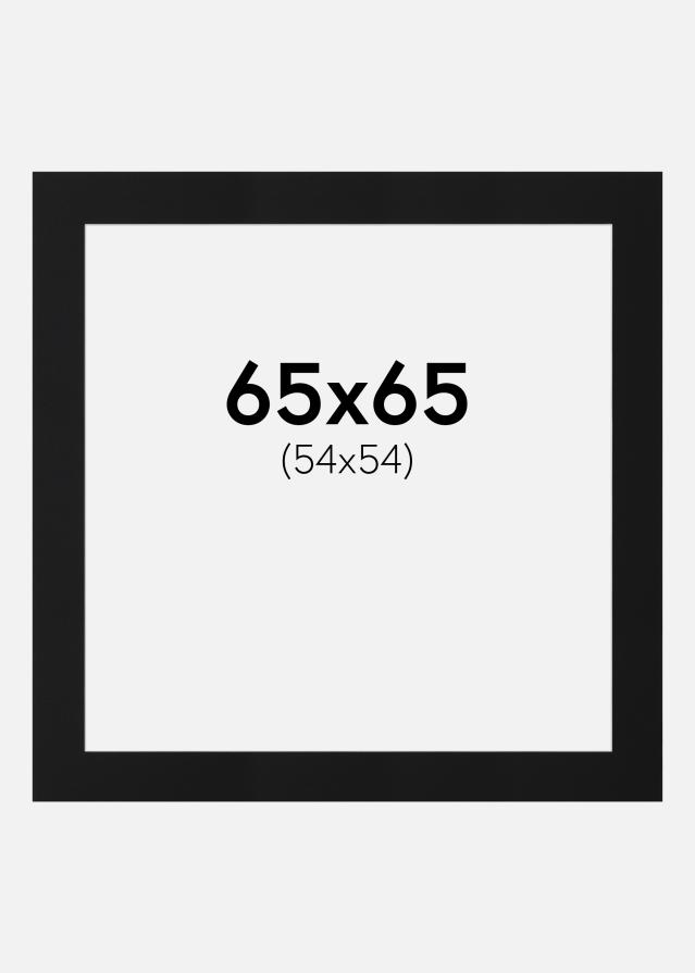 Passepartout Svart Standard (Hvit kjerne) 65x65 cm (54x54)